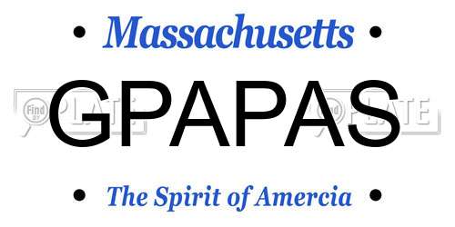 GPAPAS Massachusetts License Plate