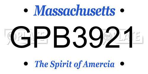 GPB3921 Massachusetts License Plate