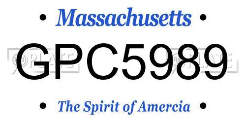 GPC5989 Massachusetts License Plate