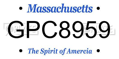 GPC8959 Massachusetts License Plate