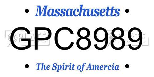 GPC8989 Massachusetts License Plate