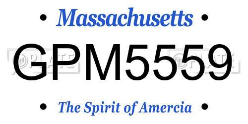 GPM5559 Massachusetts License Plate