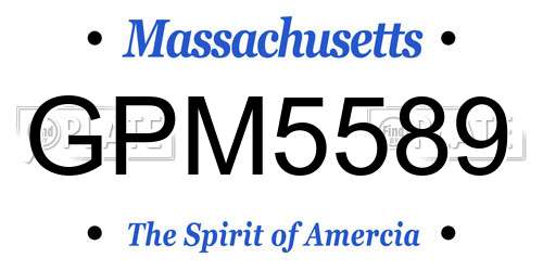 GPM5589 Massachusetts License Plate