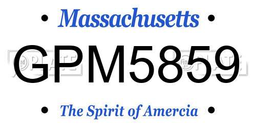 GPM5859 Massachusetts License Plate