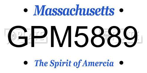 GPM5889 Massachusetts License Plate