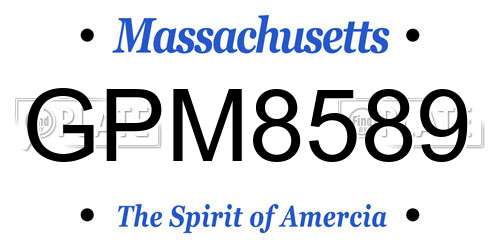 GPM8589 Massachusetts License Plate