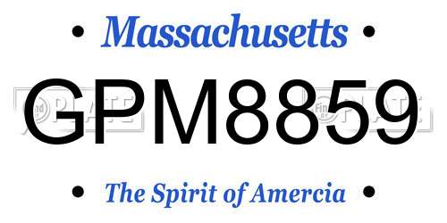 GPM8859 Massachusetts License Plate