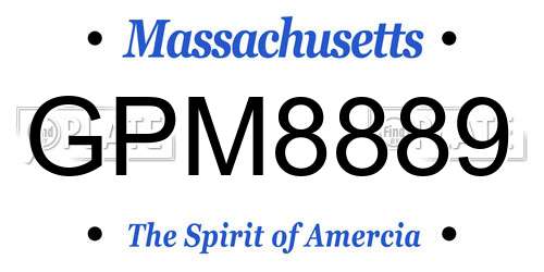 GPM8889 Massachusetts License Plate