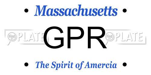 GPR Massachusetts License Plate
