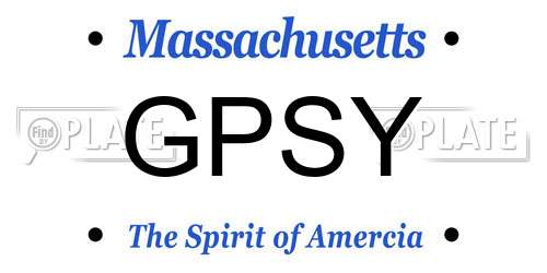 GPSY Massachusetts License Plate