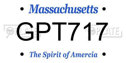GPT717 Massachusetts License Plate