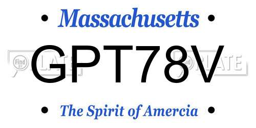 GPT78V Massachusetts License Plate