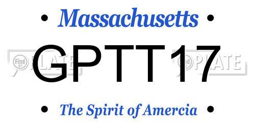 GPTT17 Massachusetts License Plate