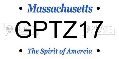GPTZ17 Massachusetts License Plate