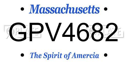 GPV4682 Massachusetts License Plate