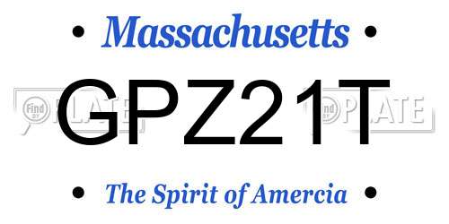 GPZ21T Massachusetts License Plate
