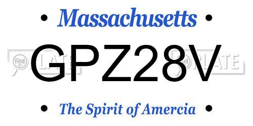 GPZ28V Massachusetts License Plate
