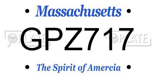 GPZ717 Massachusetts License Plate