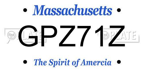 GPZ71Z Massachusetts License Plate