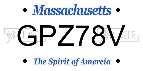 GPZ78V Massachusetts License Plate