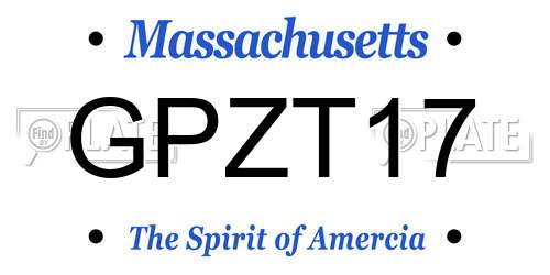 GPZT17 Massachusetts License Plate