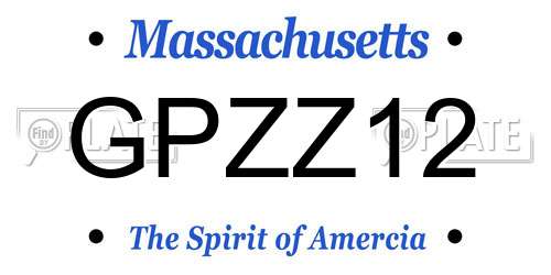 GPZZ12 Massachusetts License Plate