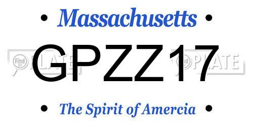 GPZZ17 Massachusetts License Plate