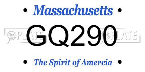 GQ290 Massachusetts License Plate
