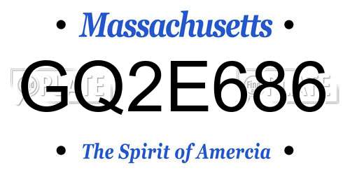 GQ2E686 Massachusetts License Plate