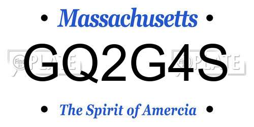 GQ2G4S Massachusetts License Plate