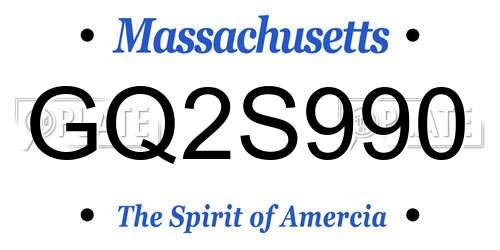 GQ2S990 Massachusetts License Plate