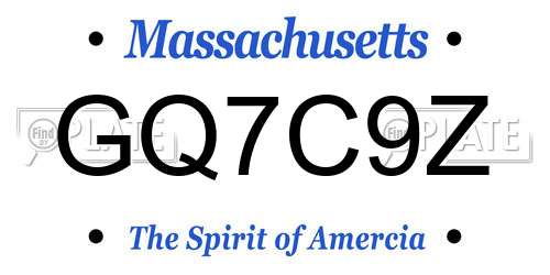 GQ7C9Z Massachusetts License Plate