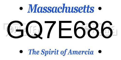 GQ7E686 Massachusetts License Plate