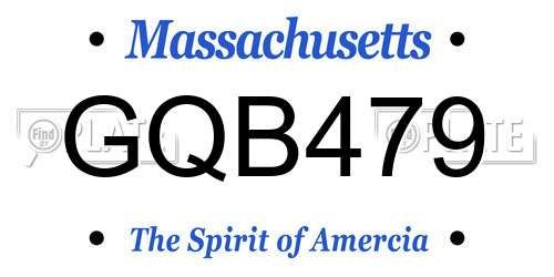 GQB479 Massachusetts License Plate