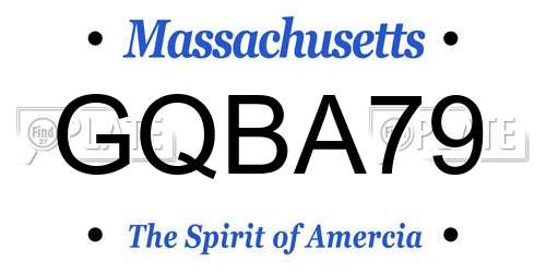 GQBA79 Massachusetts License Plate