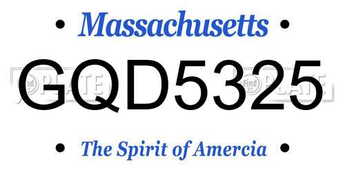 GQD5325 Massachusetts License Plate