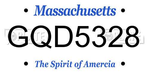 GQD5328 Massachusetts License Plate
