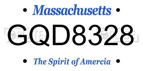GQD8328 Massachusetts License Plate