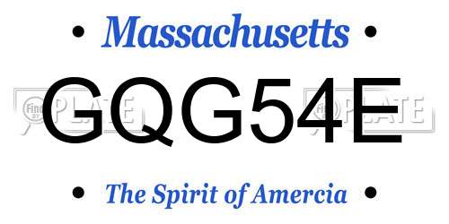 GQG54E Massachusetts License Plate