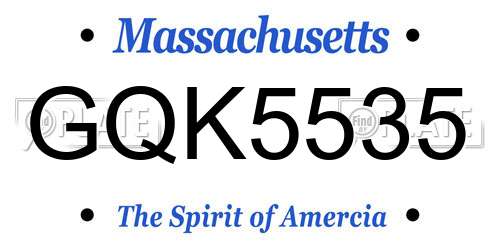 GQK5535 Massachusetts License Plate
