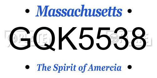 GQK5538 Massachusetts License Plate