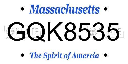 GQK8535 Massachusetts License Plate