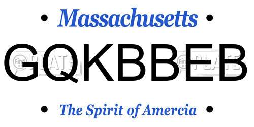 GQKBBEB Massachusetts License Plate