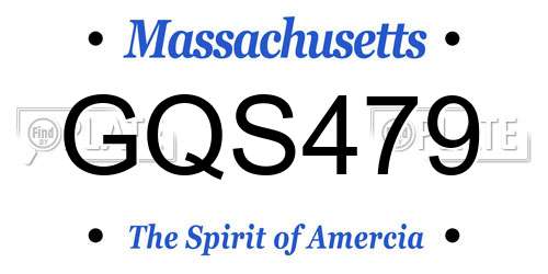 GQS479 Massachusetts License Plate