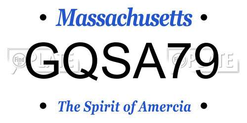 GQSA79 Massachusetts License Plate