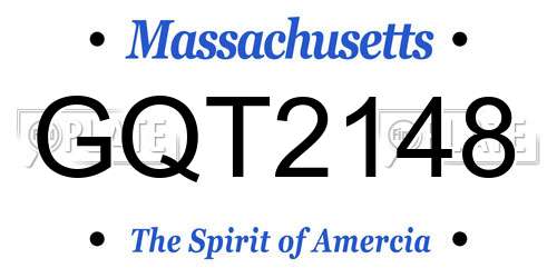 GQT2148 Massachusetts License Plate