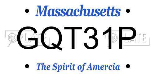GQT31P Massachusetts License Plate
