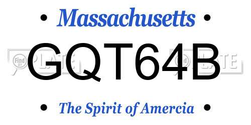 GQT64B Massachusetts License Plate