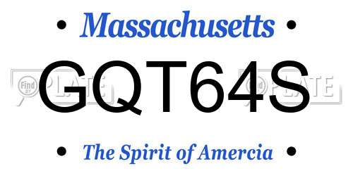 GQT64S Massachusetts License Plate