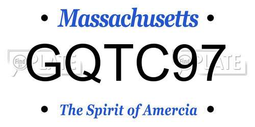 GQTC97 Massachusetts License Plate